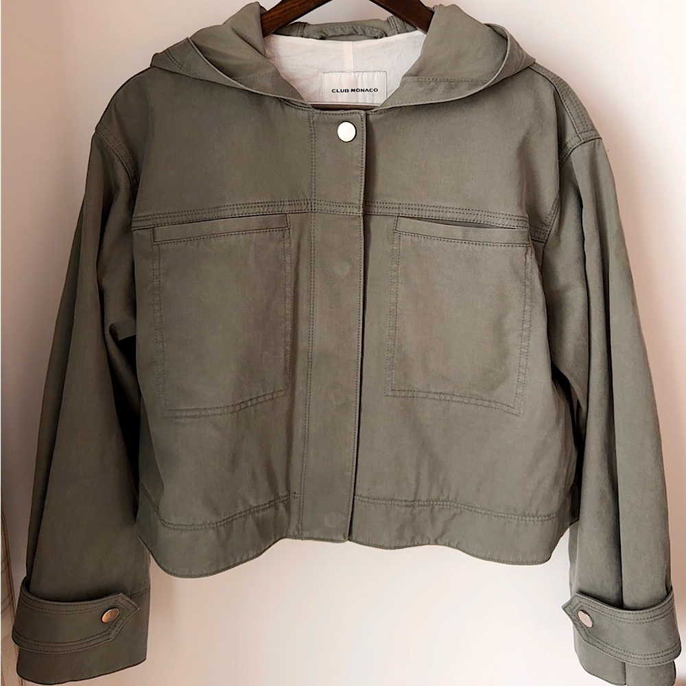 Club Monaco Combat Green Cropped Jacket
